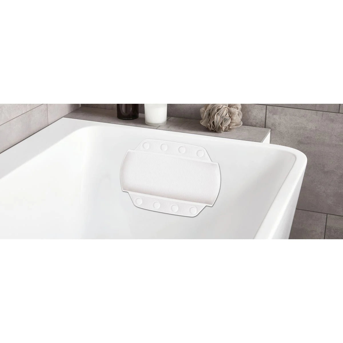 Kleine Wolke Nackenpolster PILLOW Weiß 32x22 cm Ergonomisch Saugnäpfe Badewanne