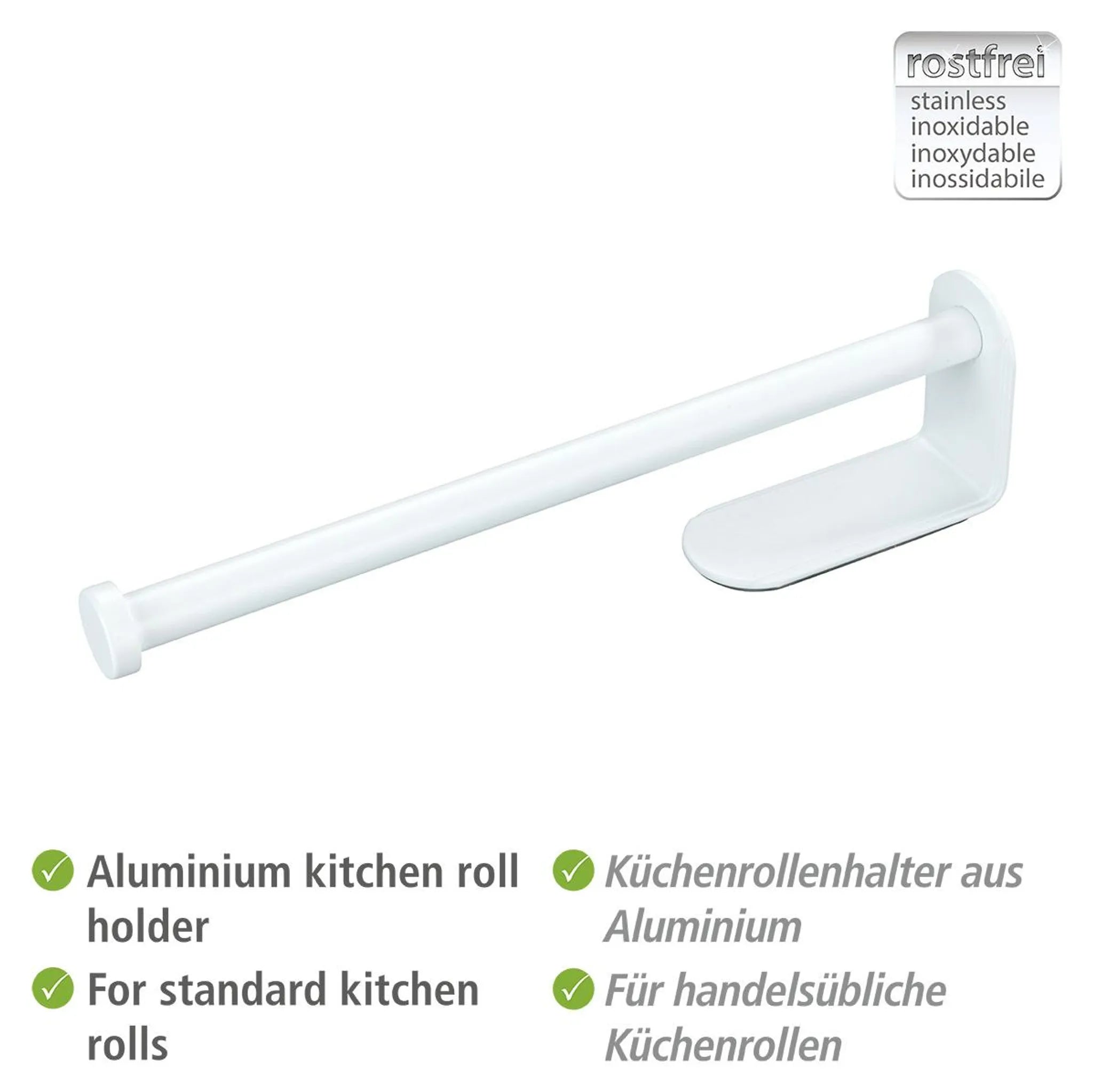 Wenko Küchenrollenhalter Nio Weiß Selbstklebend Ohne Bohren Aluminium Wandhalter