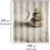 WENKO Dusch Vorhang Badewannen Ringe Wannen SAND STONE 180x200 cm waschbar