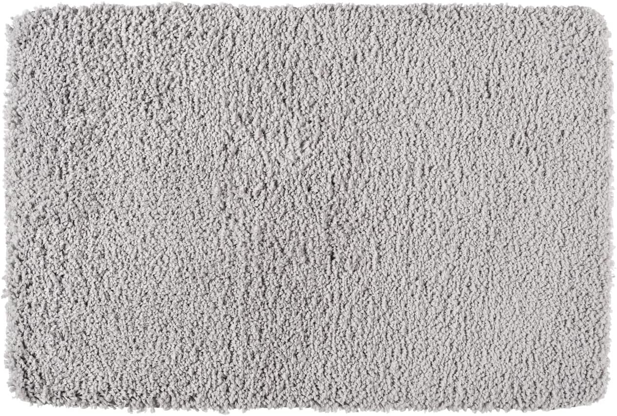 WENKO Badteppich Belize Grau 60x90cm Badematte Rutschfest Mikrofaser