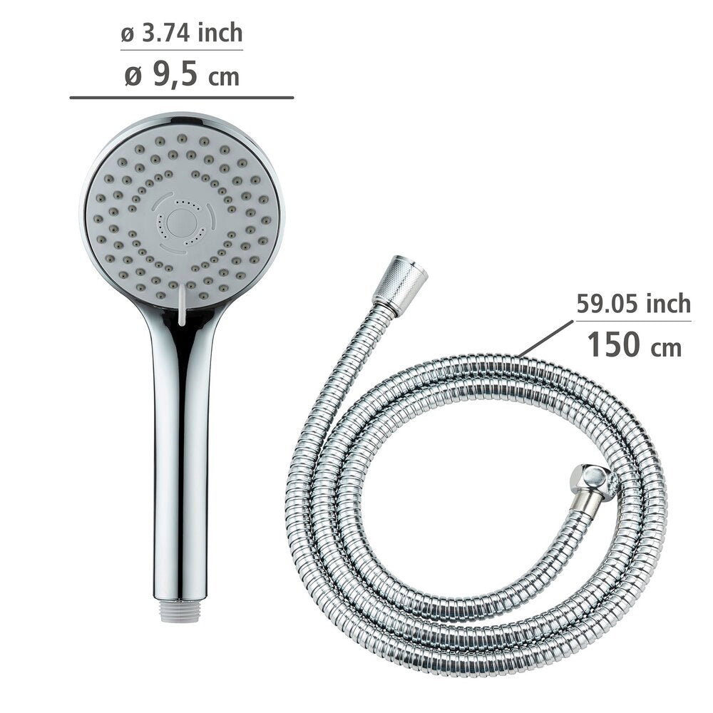 Mod. Basic Line Duschkopf Set, 2 teilig Duschkopf mit 5 Strahlarten