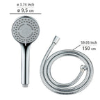 Mod. Basic Line Duschkopf Set, 2 teilig Duschkopf mit 5 Strahlarten