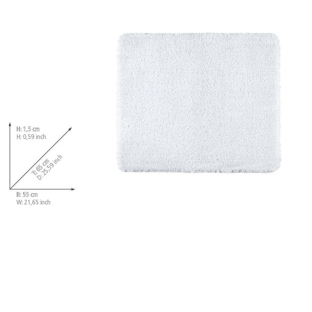 Badteppich Mod. Badia, weiß, Polyester, 55x65 cm rutschhemmend durch TPR-Rücken