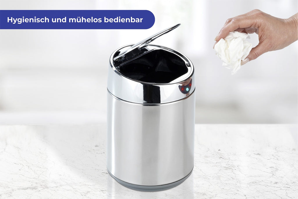 Wenko Tisch- und Kosmetikeimer mit Sensor Chrom, 0,8 l