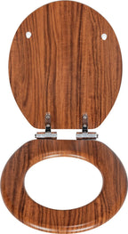 Wenko WC-Sitz Chestnut Absenkautomatik Holz MDF Easy Close Toilettensitz