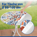 Spann-Tischdecke Mod. Mosaik XL, Ø 85 - 105 cm für Garten und Outdoor-Bereich