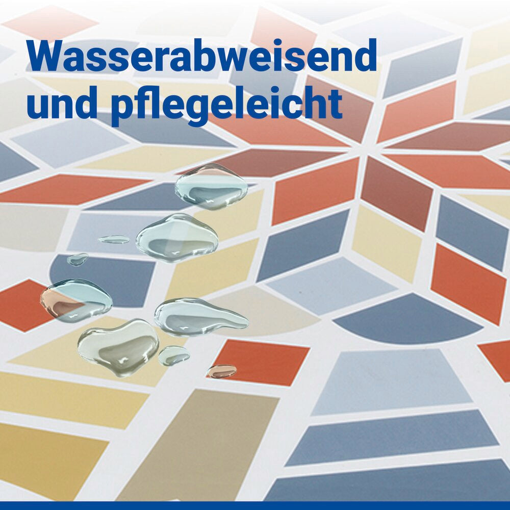 Spann-Tischdecke Mod. Mosaik XL, Ø 85 - 105 cm für Garten und Outdoor-Bereich