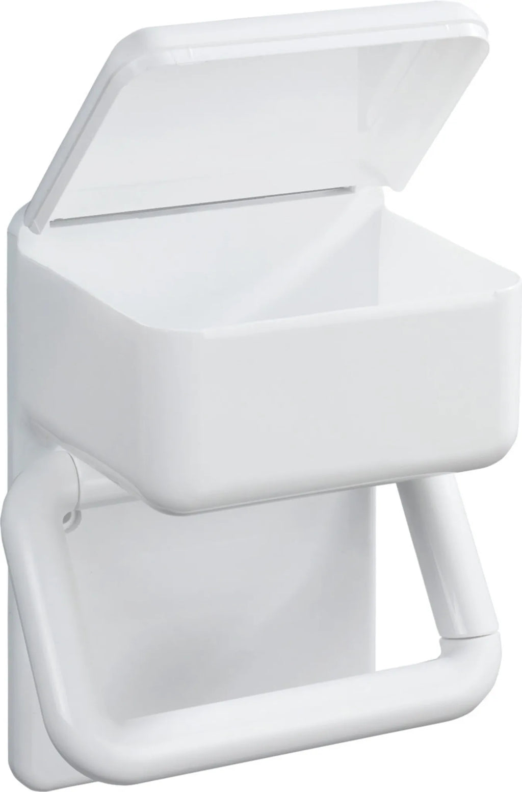 WENKO Toilettenpapierhalter 2 in 1 mit Feuchttücherbox Ablage Weiß WC Rollen