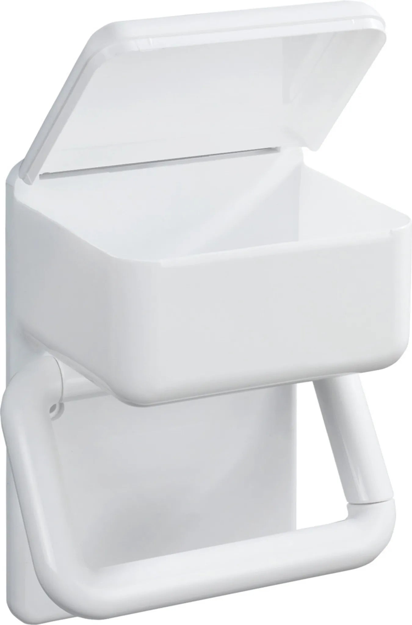 WENKO Toilettenpapierhalter 2 in 1 mit Feuchttücherbox Ablage Weiß WC Rollen