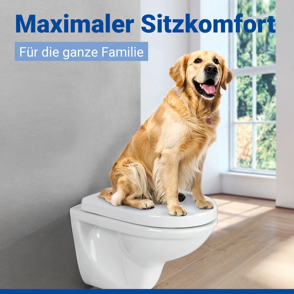 WC Sitz Mod. Sindia Weiß stabiler Toilettensitz mit Absenkautomatik