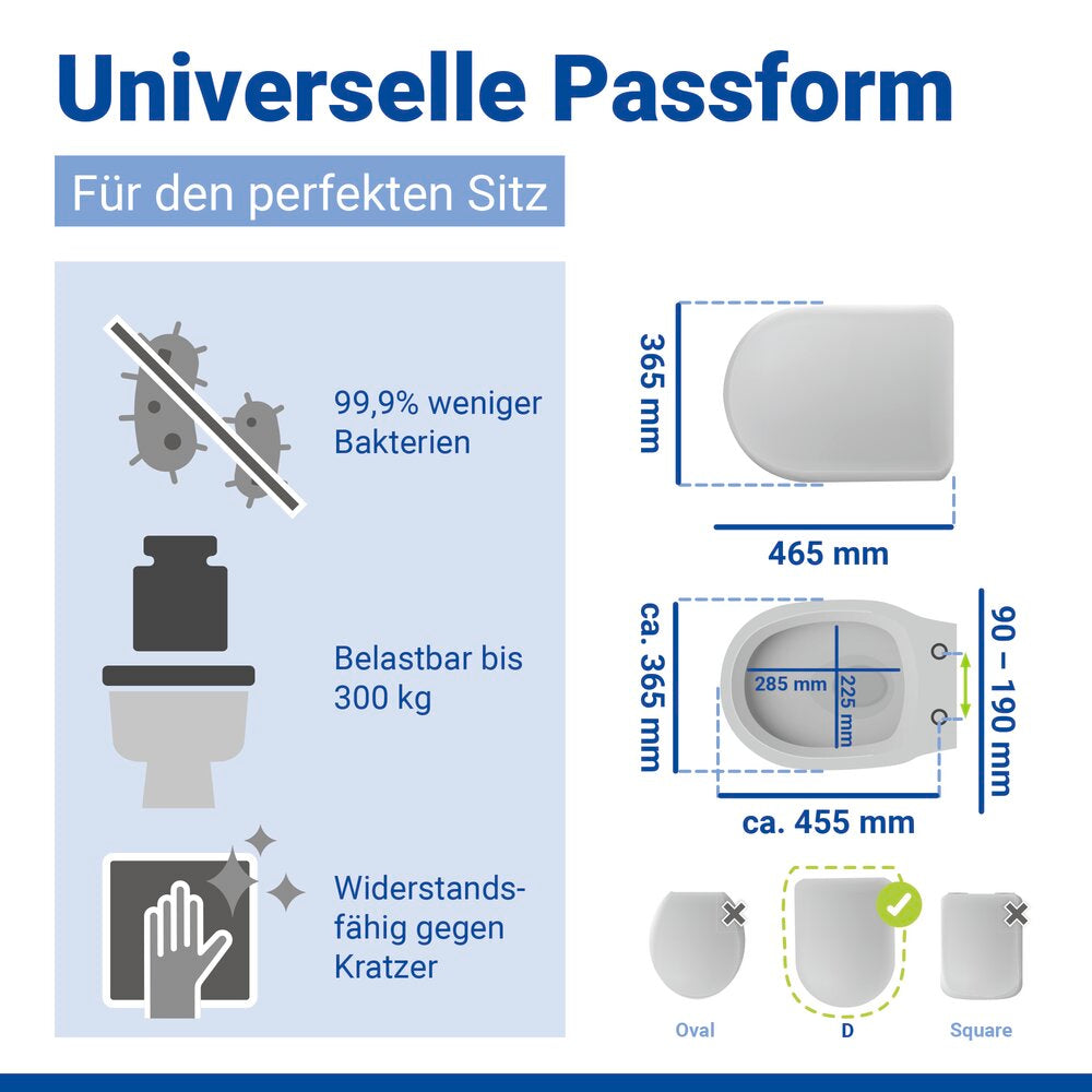 WC Sitz Mod. Sindia Weiß stabiler Toilettensitz mit Absenkautomatik