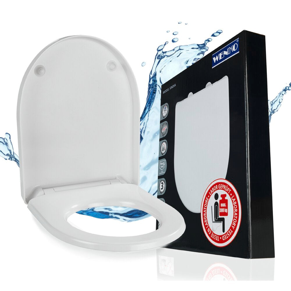 WC Sitz Mod. Sindia Weiß stabiler Toilettensitz mit Absenkautomatik