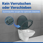 WC Sitz Mod. Ostuni Grau stabiler Toilettensitz mit Absenkautomatik