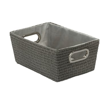 WENKO Chromo Aufbewahrungskorb – Farbe: Grau, Maße: 28 x 12 x 19,5 cm
