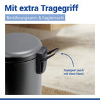 Wenko Kosmetikeimer Leman 3 Liter Grau Treteimer Mülleimer Mit Inneneimer