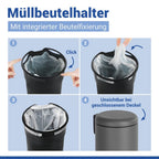 Wenko Kosmetikeimer Leman 3 Liter Grau Treteimer Mülleimer Mit Inneneimer