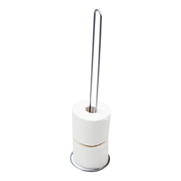 WENKO Exclusiv Toilettenpapier-Ersatzrollenhalter – Höhe: 56 cm, Farbe: silber, verchromt