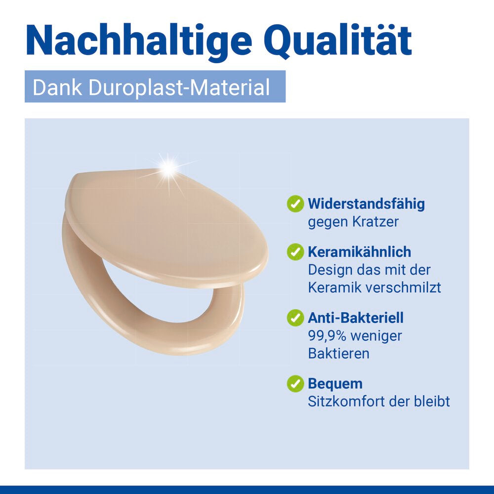 WC Sitz Mod. Ottana Beige Toilettendeckel mit Absenkautomatik