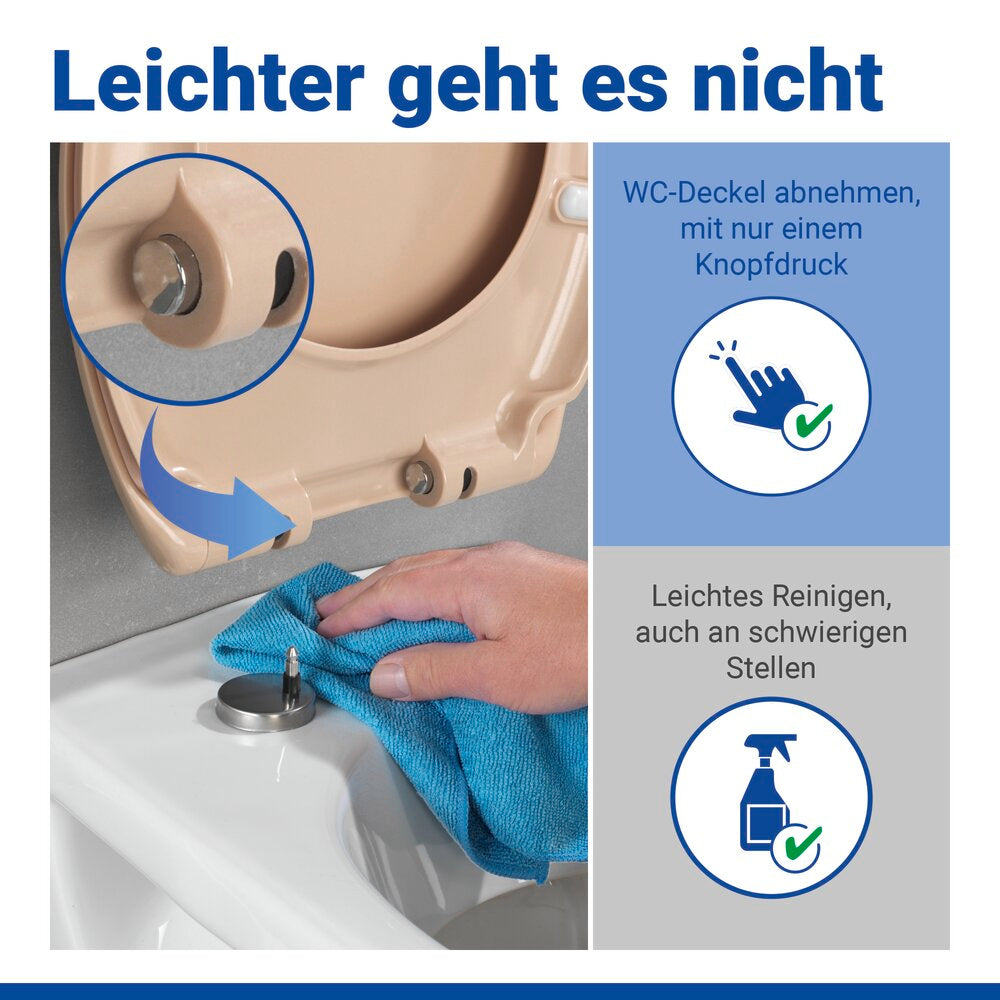 WC Sitz Mod. Ottana Beige Toilettendeckel mit Absenkautomatik