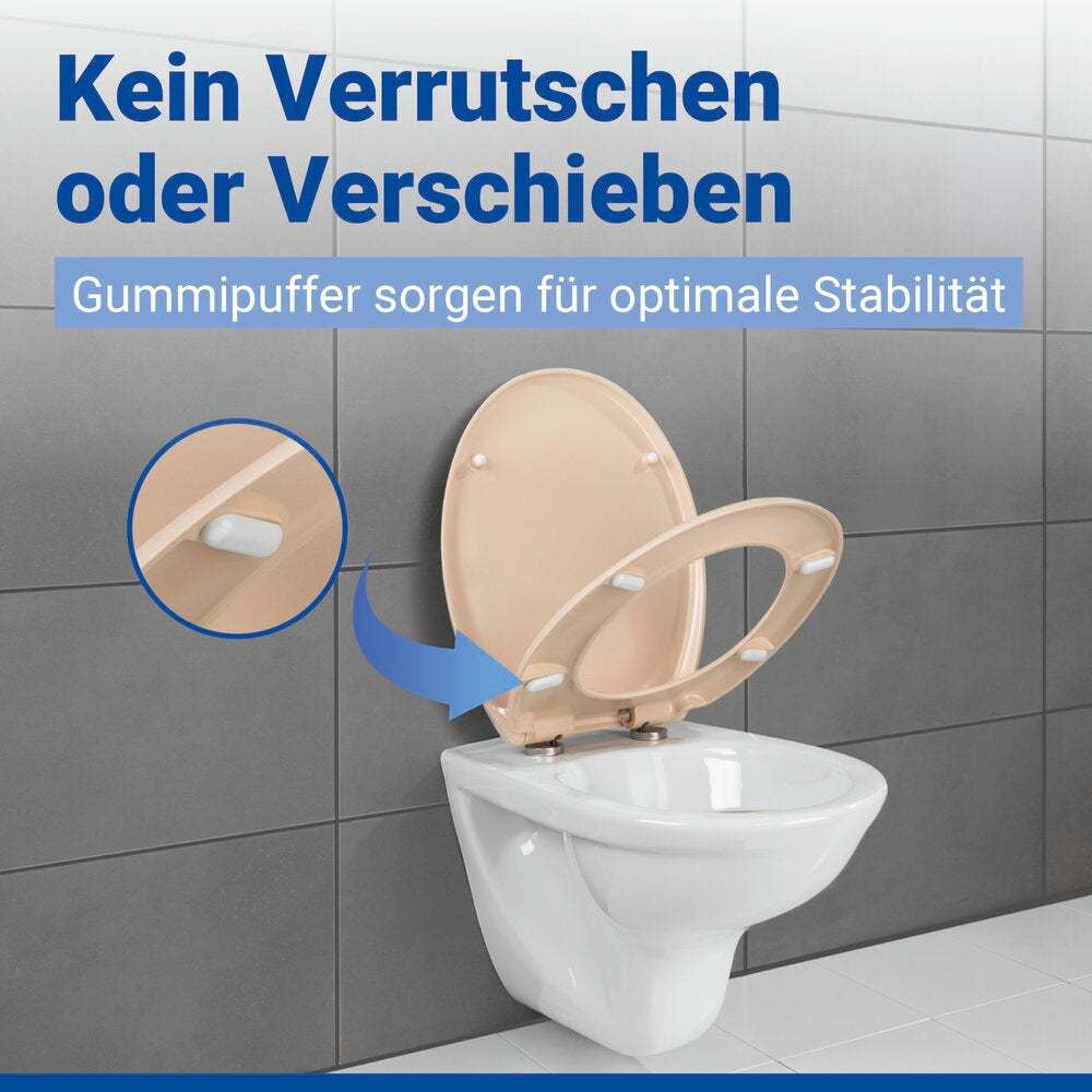 WC Sitz Mod. Ottana Beige Toilettendeckel mit Absenkautomatik