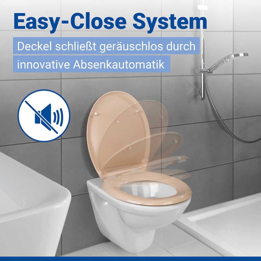 WC Sitz Mod. Ottana Beige Toilettendeckel mit Absenkautomatik