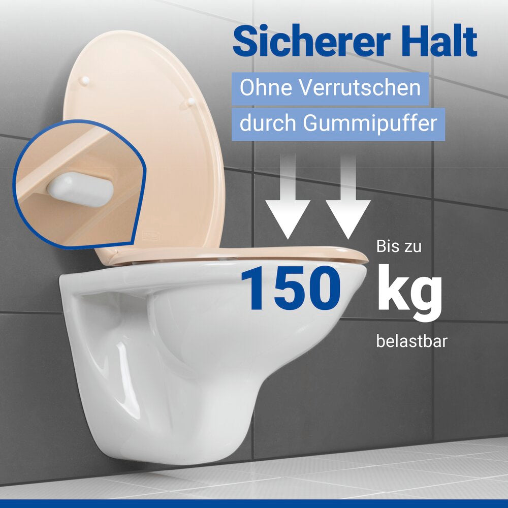 WC Sitz Mod. Ottana Beige Toilettendeckel mit Absenkautomatik