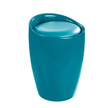 WENKO Candy Badhocker – Maße: Ø 36 x H 50,5 cm, Farbe: Petrol