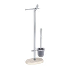 WENKO Puro Stand WC-Garnitur – Maße: 29 x 72 x 15,5 cm, Farbe: Silber