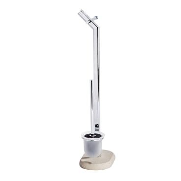 WENKO Puro Stand WC-Garnitur – Maße: 29 x 72 x 15,5 cm, Farbe: Silber