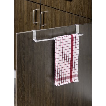 WENKO Teleskop Tür-Handtuchstange – Maße: 22,3-34,5 x 6,5 x 5,5 cm, Edelstahl