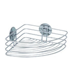 WENKO Turbo-Loc Eckablage – Maße: 26,5 x 10,5 x 20 cm, Farbe: Silber