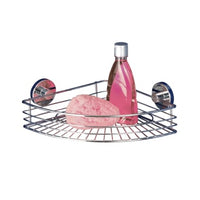 WENKO Bari Vacuum-Loc Eckablage – Maße: 31,5 x 8,5 x 22 cm, Farbe: Silber