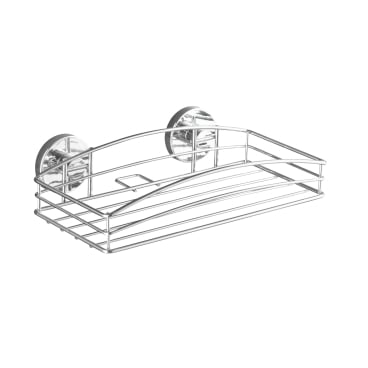 WENKO Vacuum-Loc Wandablage – Maße: 26 x 6,5 x 14 cm, Farbe: Silber