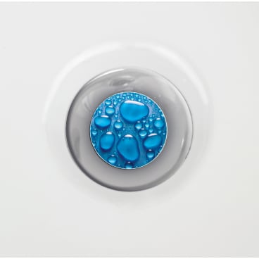 WENKO Pluggy® Waschbeckenstöpsel – Motiv: Drops, Maße: Ø 3,9 x 6,5 cm