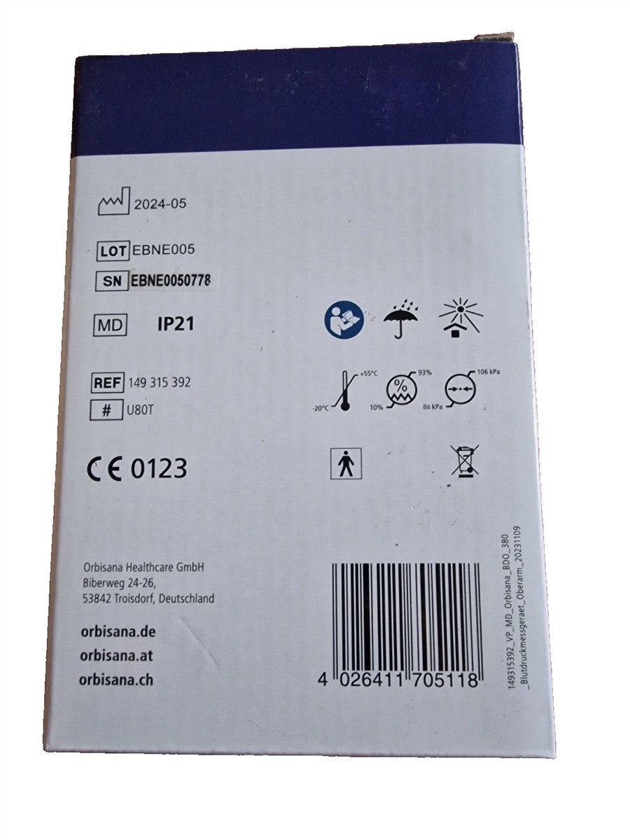 Orbisana BDO 380 Oberarm Blutdruckmessgerät