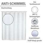 Anti-Schimmel Duschvorhang Mod. Palais, Textil (Polyester), 180 x 200 cm, waschbar