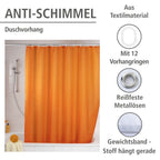 Anti-Schimmel Duschvorhang Uni Orange, aus 100 % Polyester