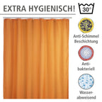 Anti-Schimmel Duschvorhang Uni Orange, aus 100 % Polyester