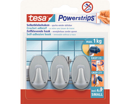 Klebehaken tesa Mini Oval chrom-matt