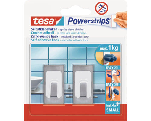 Handtuchhaken Tesa Powerstrips® Small edelstahl/weiß matt 57997-00000-20