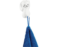 Saughaken Katze weiß
