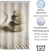 WENKO Dusch Vorhang Badewannen Ringe Wannen SAND STONE 180x200 cm waschbar