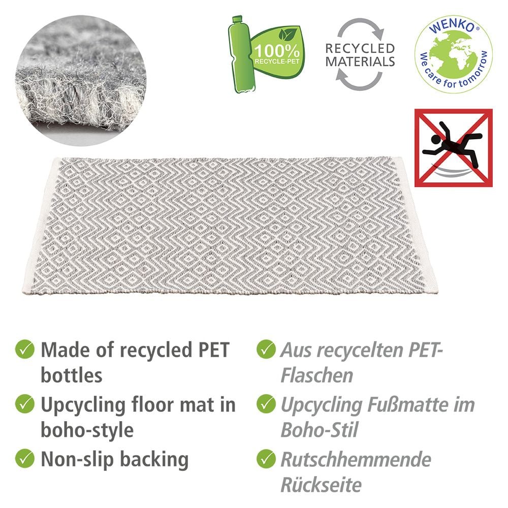 Badematte Mod. Abai, 50 x 80 cm, hergestellt aus recycelten PET-Flaschen