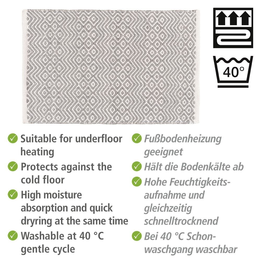 Badematte Mod. Abai, 50 x 80 cm, hergestellt aus recycelten PET-Flaschen