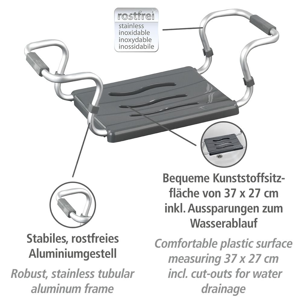 Badewannensitz Mod. Secura Silber, 120 kg Tragkraft