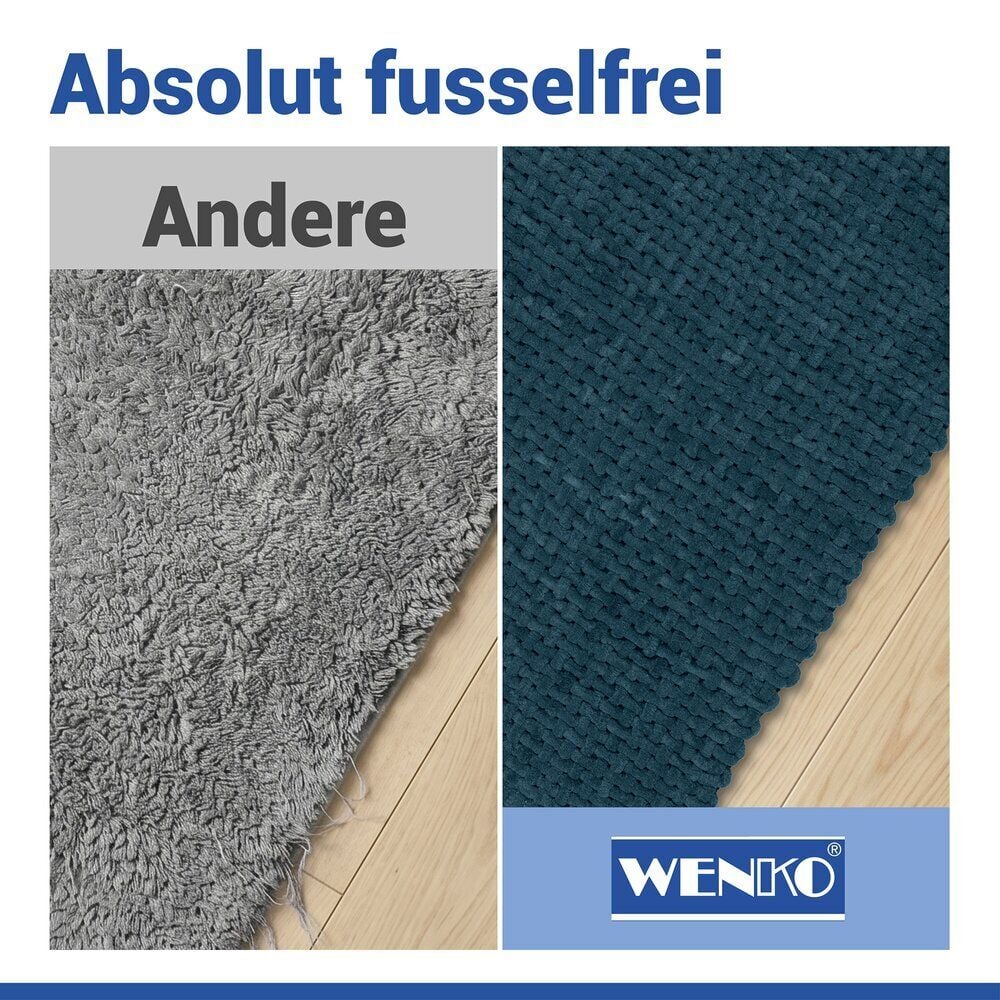 Badteppich Mod. Covelo Dunkelblau, 50 x 80 cm, rutschfest und waschbar bis 30 °C