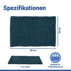 Badteppich Mod. Covelo Dunkelblau, 50 x 80 cm, rutschfest und waschbar bis 30 °C