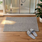Badteppich Mod. Ecoli, grau, Polyester-Baumwolle, 50x80 cm, rutschhemmend, geeignet für