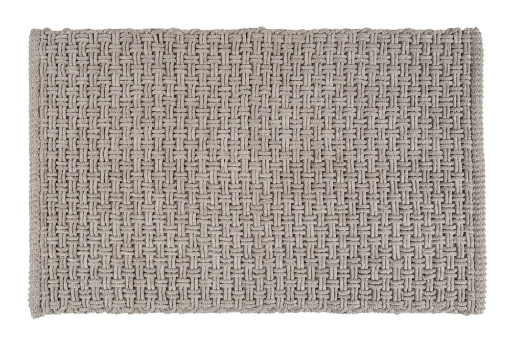 Badteppich Mod. Ecoli, grau, Polyester-Baumwolle, 50x80 cm, rutschhemmend, geeignet für