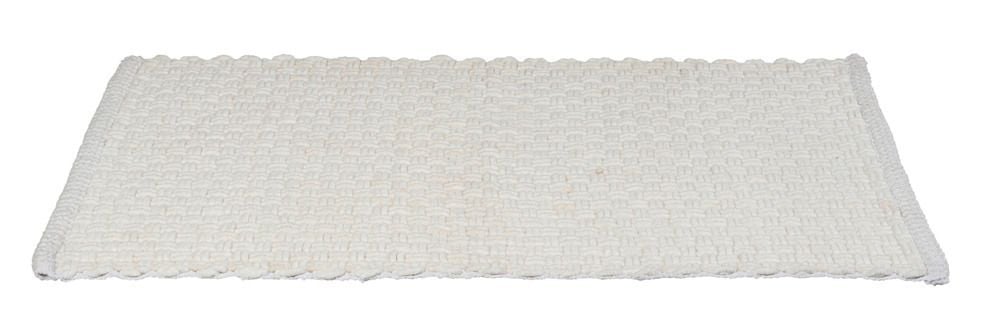 Badteppich Mod. Ecoli, weiß, Polyester/Baumwolle, 50x80 cm, rutschhemmende Rückseite,
